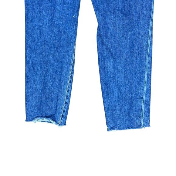 Old Navy OG Straight Jeans High Rise Ripped Distressed Raw Hem Blue Denim size 6 - Picture 7 of 10